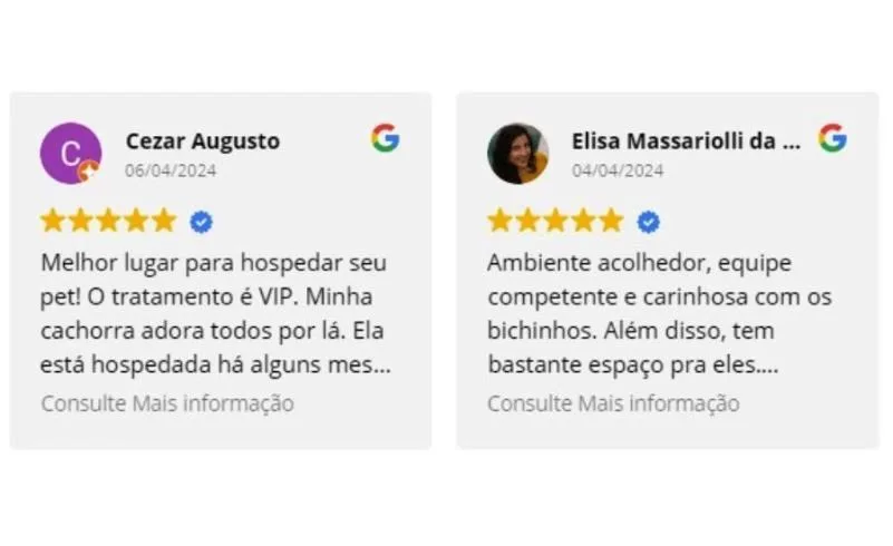 Avaliações positivas do Hotel para Cães Recanto Cãopestre Campinas